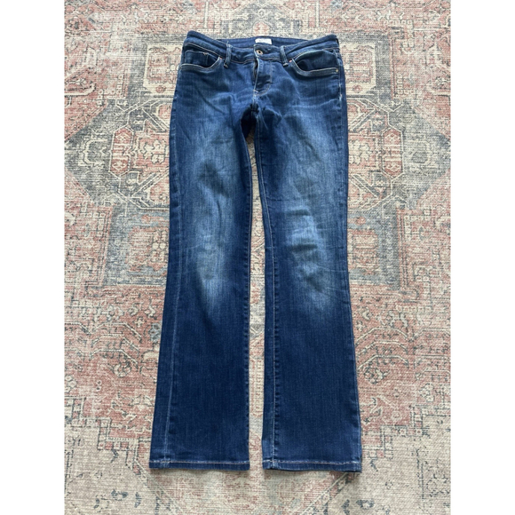 Pepe Jeans Denim - Pepe Womens Blue Bootcut Mid Waist Silk Touch Jeans | Vintage Denim Trousers